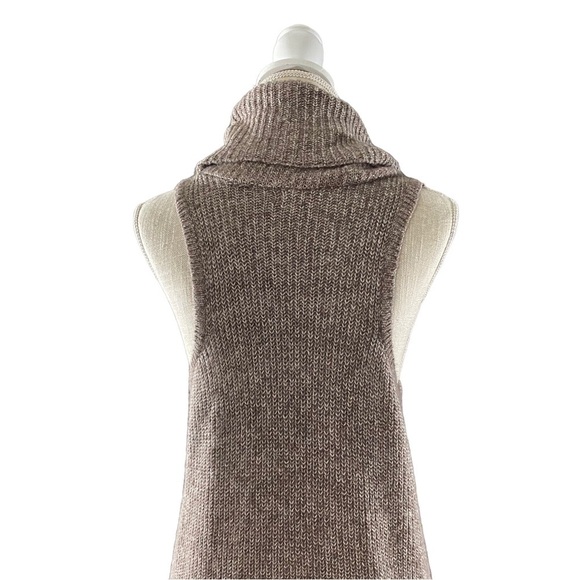 BKE Buckle Red Label Women Tan Knit Cowl Neck Sleeveless Sweater Mini Dress Sz M - Picture 7 of 13